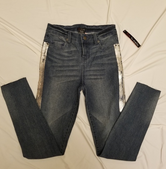 Fire Los Angeles Paint Stripe Skinny Jeans Size 0 - Picture 2 of 5